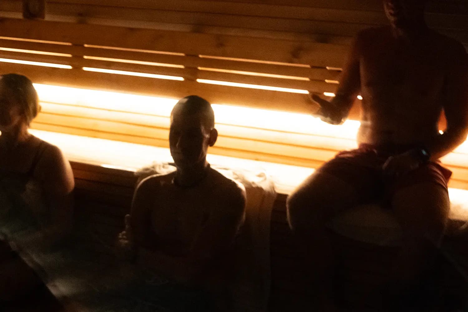 backlit sauna mood lighting